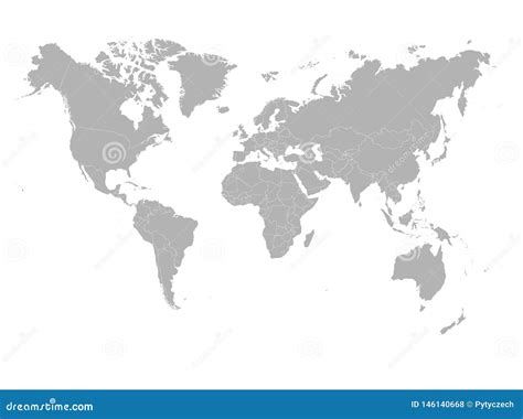 Blank Political Map Of World. Simplified Vector Map In Four | CartoonDealer.com #106923718