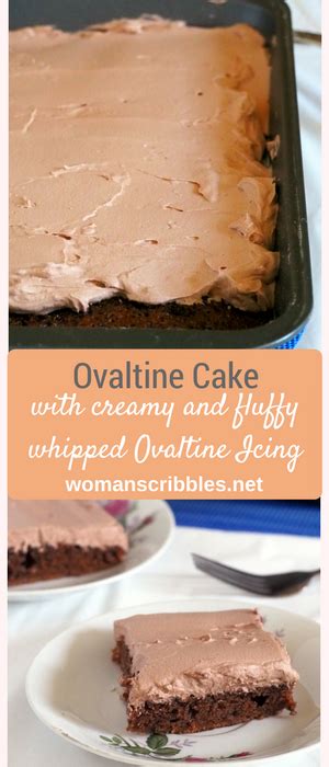 Ovaltine Cake with Whipped Cream Ovaltine and Vanilla Icing | Woman Scribbles