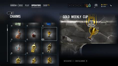 This is what the weekly GO4R6 champion charm looks like : Rainbow6