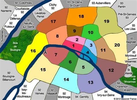 Neighborhood Maps of Paris, France