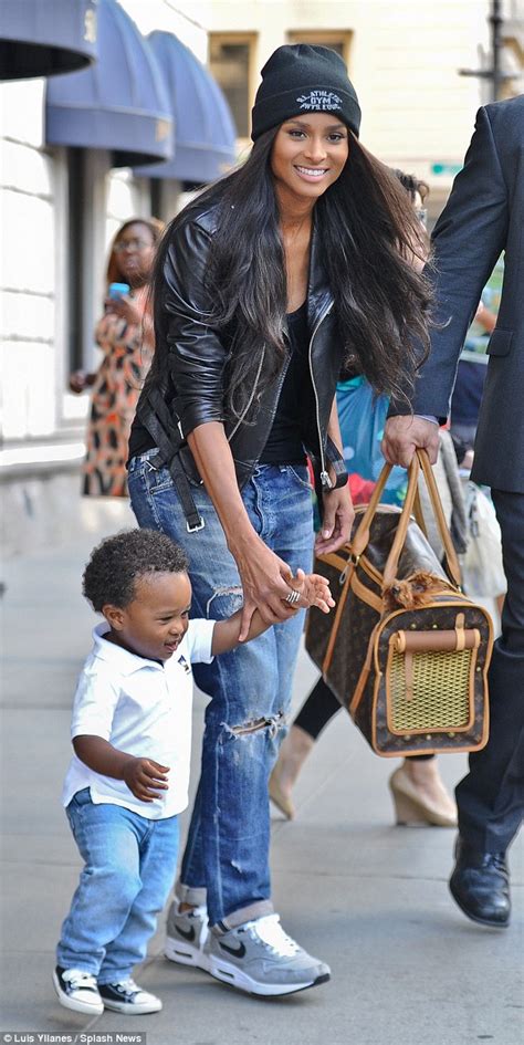 Hot mama! Ciara looks slim and amazing while walking with baby son Future in New York City ...