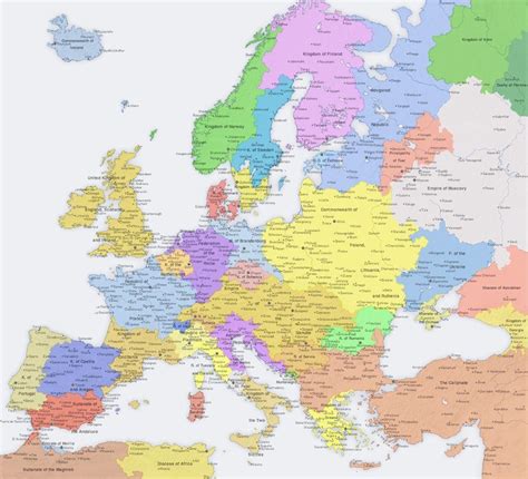 Map of Europe, 1760 [ACW] by djinn327 on deviantART | Europe map, Map, Fantasy map