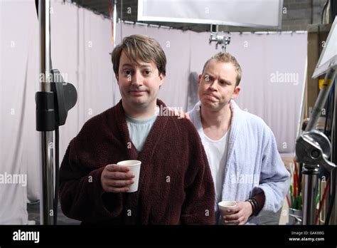 Television - Peep Show. David Mitchell and Robert Webb on set in North ...