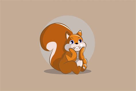 Cute Squirrel with Sad Character Design Illustration par xis666.graphic · Creative Fabrica