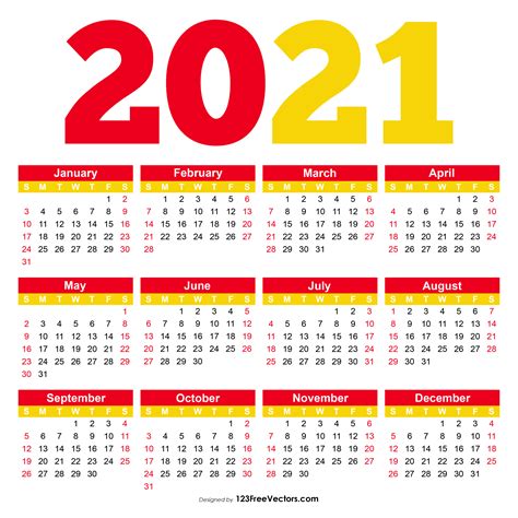 Free Printable Calendar 2021 Pdf