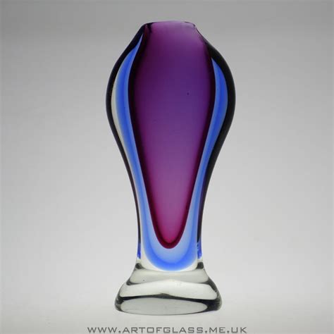 Murano sommerso violet blue glass vase | Blue glass vase, Vase, Blue glass