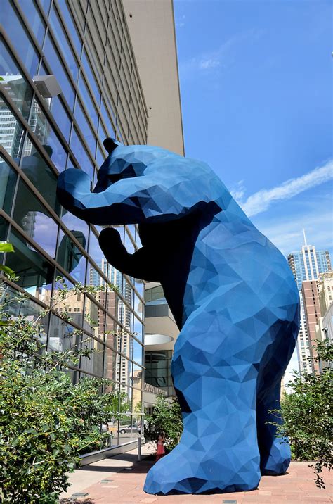 Big Blue Bear Sculpture Peering into Convention Center in Denver ...