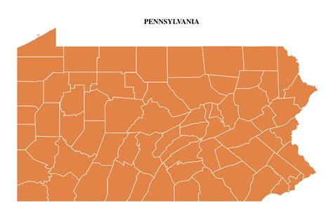 Laminated Map County Outline Map Of Pennsylvania Post - vrogue.co