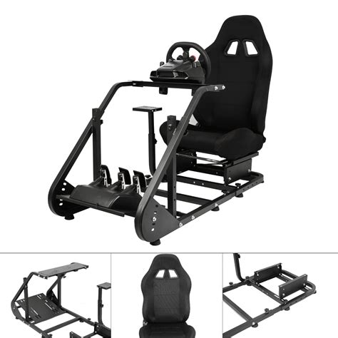 Buy Dardoo Racing Wheel Stand Cockpit with Black Seat and TV Bracket ...