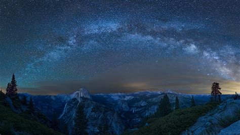 Download Starry Sky Milky Way California Star Mountain Nature Yosemite ...