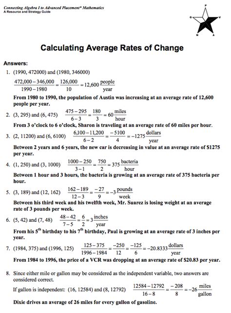 Rate Of Change Worksheet - Englishworksheet.my.id