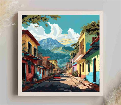 Venezuela Art Painting Venezuelan Town Venezuela Wall Art Venezuela ...