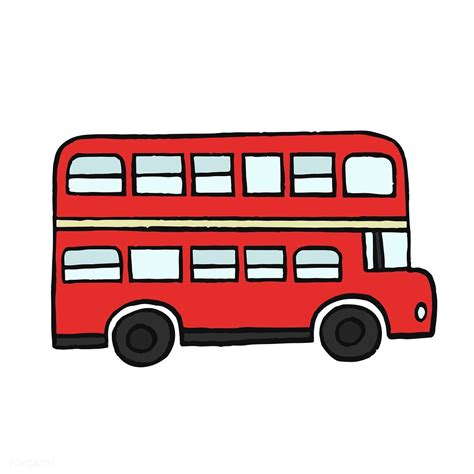 Red double-decker London bus illustration