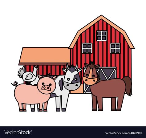 Farm Barn And Animals