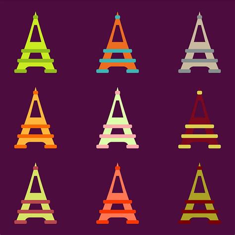 Eiffel tower set vector ai eps | UIDownload
