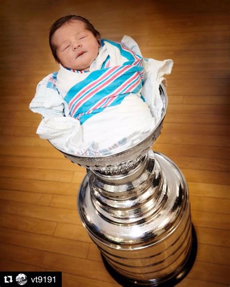 Vladimir Tarasenko's six-day-old baby boy inside the Stanley Cup | EOG ...