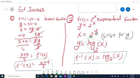 Inverse of an exponential function - YouTube