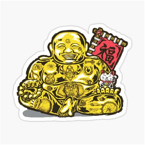 " Pure Lucky Buddha with all the Lucky Tattoos by SW Kim art" Sticker ...