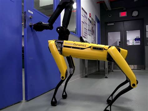 Boston Dynamics robot dog opens door and holds it open for robot with no arms | The Independent