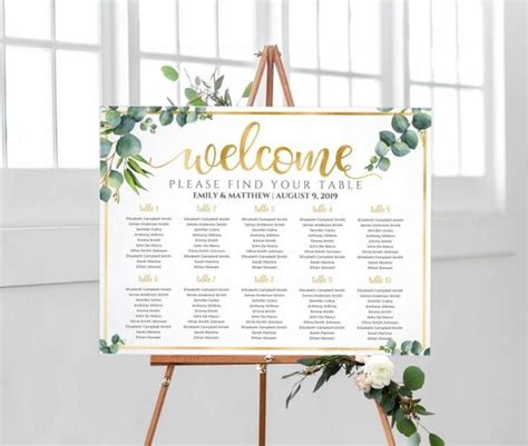 Wedding Seating Chart, Wedding Table Plan, Seating Chart Wedding Template, Find Your Seat ...