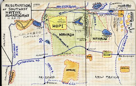 RESERVATION MAP of Southwest Four Corners Area - Etsy