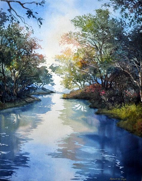 Blue Stream Painting by Robert W Cook - Fine Art America