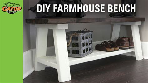 DIY Rustic Farmhouse Bench - YouTube