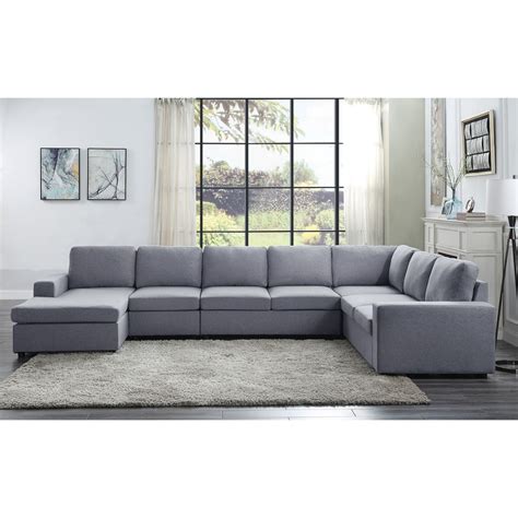 Light Gray Sectional Sofa | Baci Living Room