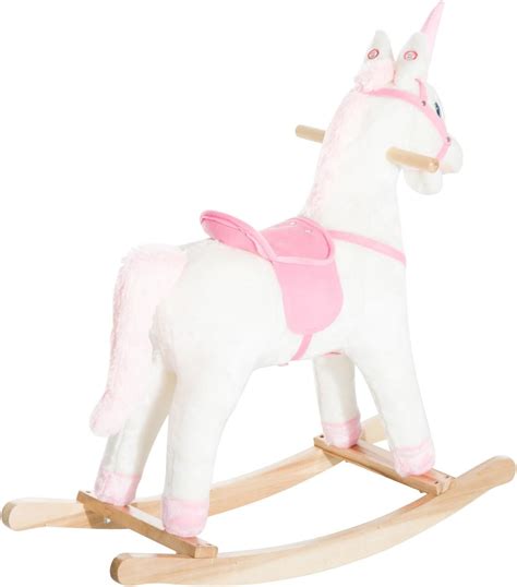 Amazon.com: Allblessings Rocking Horse Unicorn for Kids Plush Ride on Toy Toddler Rocker Chair w ...