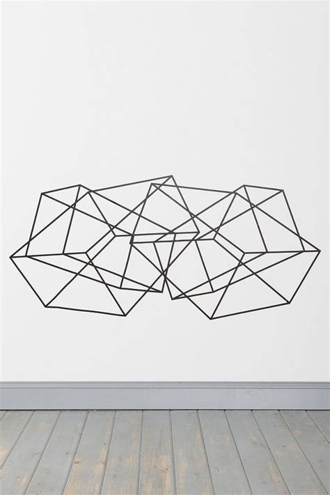 Geometric Wall Decal | Tape wall art, Geometric wall, Washi tape wall art