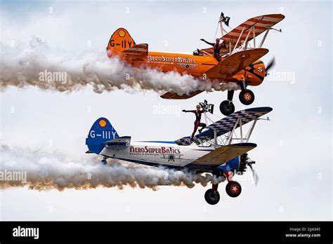 Wing Walkers At Farnborough Air Show 2022 Stock Photo - Alamy