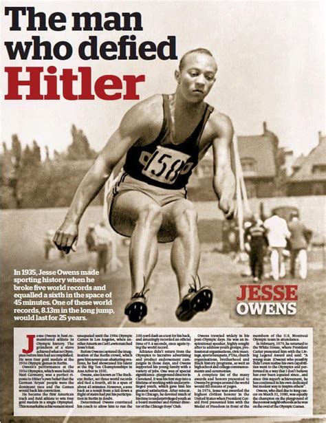 German long jumper Luz Long finished second to African-American Jesse Owens, whose on-field ...