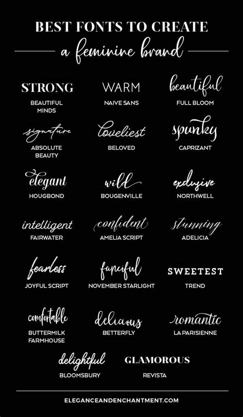 Best fonts to create a feminine brand | Elegance & Enchantment | Cool fonts, Aesthetic fonts ...