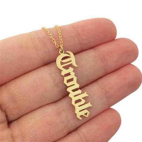 Personalized Vertical Name Necklace For Women | Personalized monogram necklace, Name necklace ...