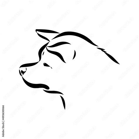 Akita dog face - isolated vector illustration akita inu dog vector Stock Vector | Adobe Stock