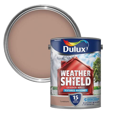 Dulux Weathershield Sandstone Textured Masonry paint 5L | Departments | DIY at B&Q