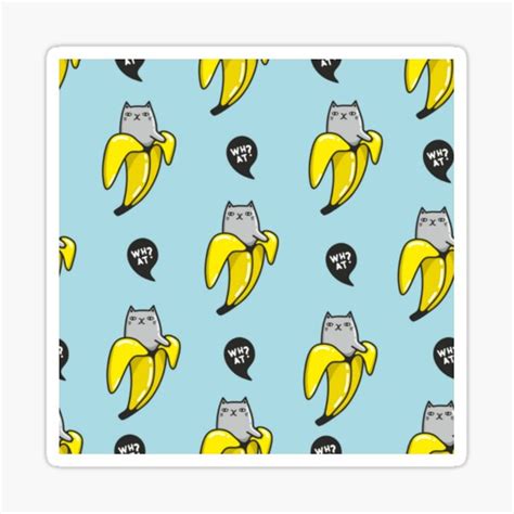 "Cat Banana what banana peel meme viral cartoon sticker fruit grocery produce" Sticker for Sale ...