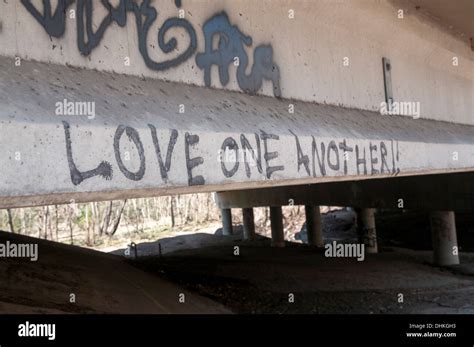 Graffiti under road bridge Stock Photo - Alamy