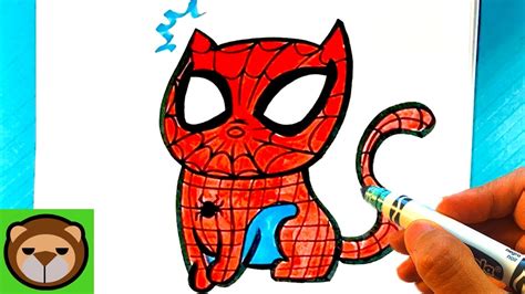 EASY How to Draw SPIDER-MAN CAT