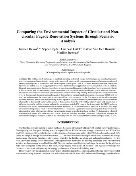 (PDF) Comparing the environmental impact of circular and non-circular façade renovation systems ...