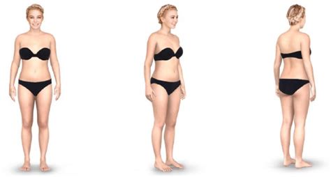 Body image example of a female Caucasian avatar in UK dress size 10 ...