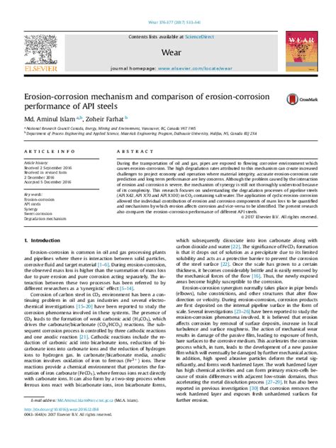 (PDF) Erosion-corrosion mechanism and comparison of erosion-corrosion ...