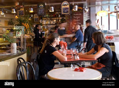 Paris, Cafe Interior Stock Photo - Alamy