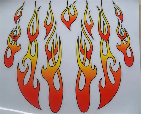 Fuego flamea arte Decal etiqueta engomada del coche de la motocicleta ...