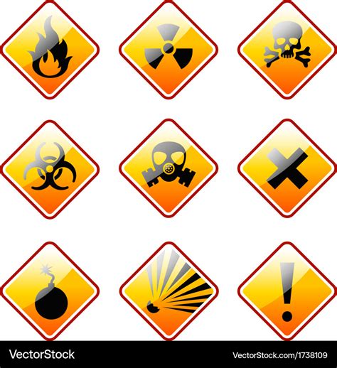 Orange warning signs Royalty Free Vector Image