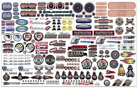 FireBrand RC Sponsor Logos 1A Decal Sheet To Complete That Scale Look ...