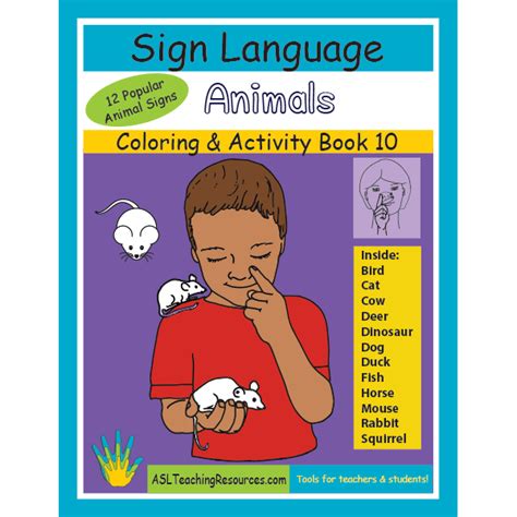 Sign Language Coloring Activity Book 10 - Animals - ASL Teaching Resources