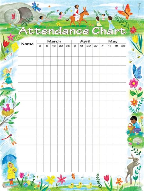 Pindonna Albertson On Children's Church | Attendance Chart - Sunday School Attendance Chart Free ...