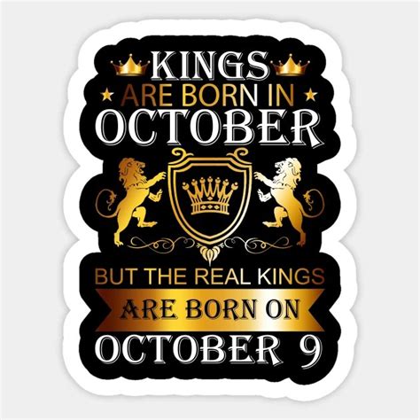 Kings Are Born On October 9th Funny Birthday Gift Boy Kings Are Born