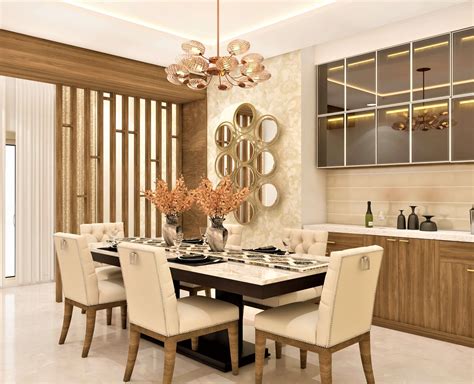 A Modern Dining Room Design with Crockery Unit | Beautiful Homes